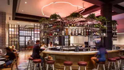 The best Toronto hotels for a staycation | Lobby bar at The Broadview Hotel