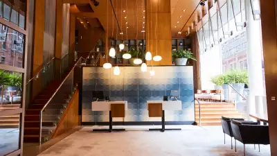 The best Toronto hotels for a staycation | Lobby at Le Germain Hotel Toronto Mercer