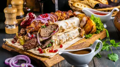 Grilled skewers at Tiflisi restaurant