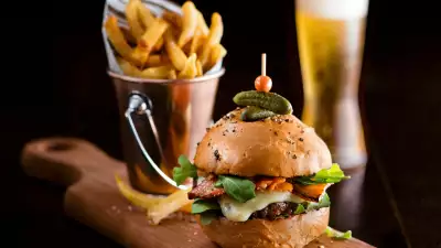Accessible restaurants in Toronto | A burger at Caf&eacute; Boulud