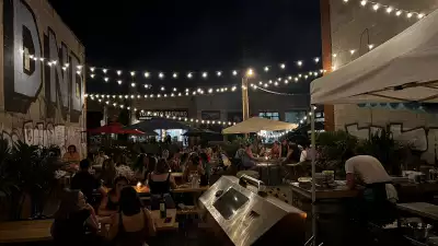 Paradise Grapevine | The outdoor patio at night at Paradise Grapevine's winery