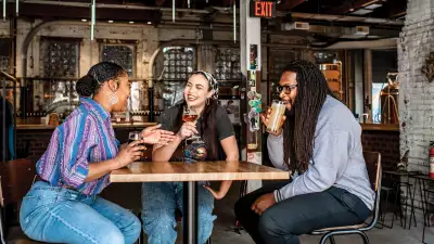 Friends enjoying drinks at Pittsburgh's Craft Beverage Experience