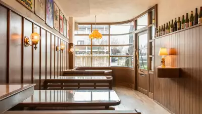 Inside the dining room at The Wood Owl on the Danforth