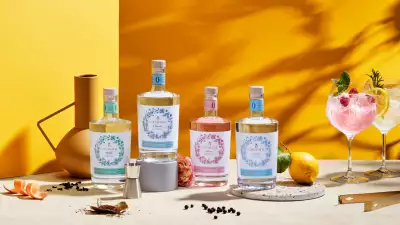 Four bottles of Ceder's with spices on a white table