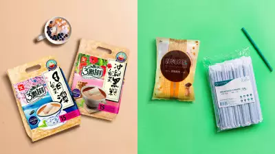 Milk tea, instant boba and straws at Maeli Market Taiwanese grocery with delivery and takeout in Toronto