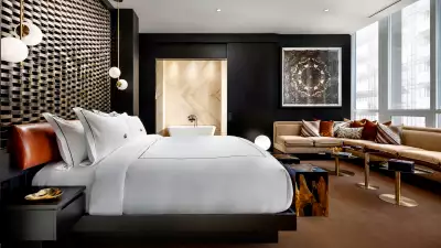 TIFF celebrity hotspots | A view of a bedroom inside the Bisha Hotel