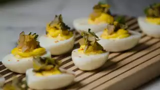 Mighty Fine Brine's Kraut-Chi deviled eggs Mighty Fine Brine's Kraut-Chi deviled eggs
