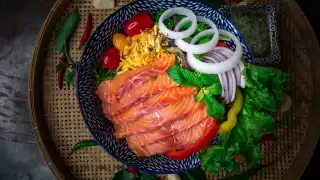 The best new restaurants in Toronto | Salmon Lui Suan Salad available for takeout and dine-in at Maya Bay