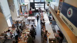 Brickworks Ciderhouse Toronto craft cider | Dining inside (pre-COVID)