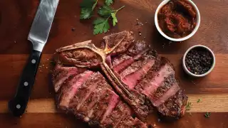 Accessible restaurants in Toronto | A steak at Hy's