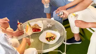 The Lawn Club by Grey Goose Vodka | Friends enjoy crêpes and cocktails