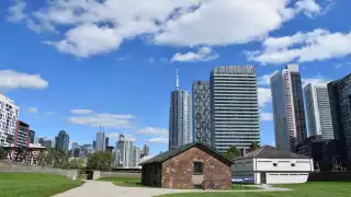 Fort York, the site where Dashmaawaan Bemaadzinjin Indigenous food market is hosted