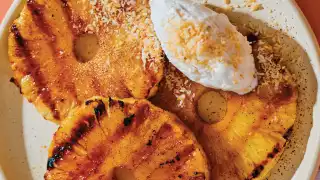 Vegan recipes for dinner | Desiree Nielsen's Grilled Pineapple with Toasted Coconut