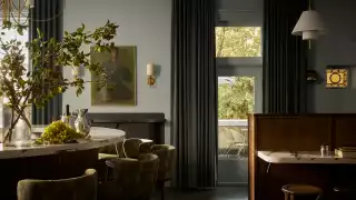 The dining room at The Belvedere Hotel in Kingston