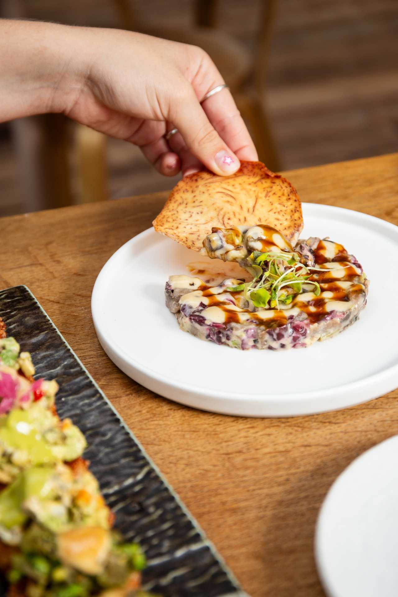 New restaurants Toronto | Mushroom tartare at Sushi Momo