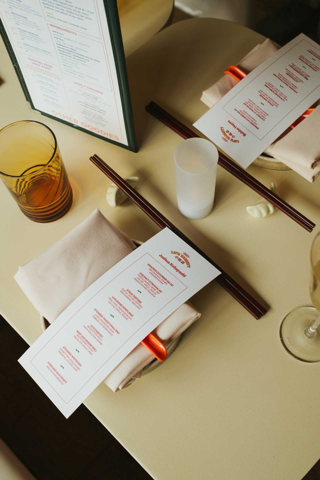 The best bars in Toronto | A menu and chopsticks at Simpl Things