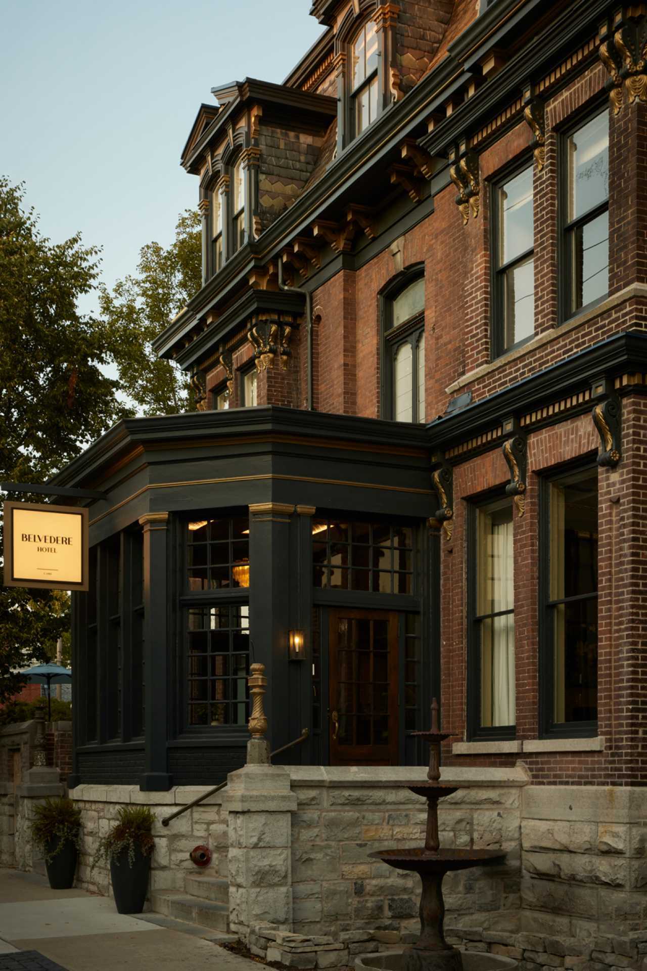 The entrance to The Belvedere Hotel in Kingston