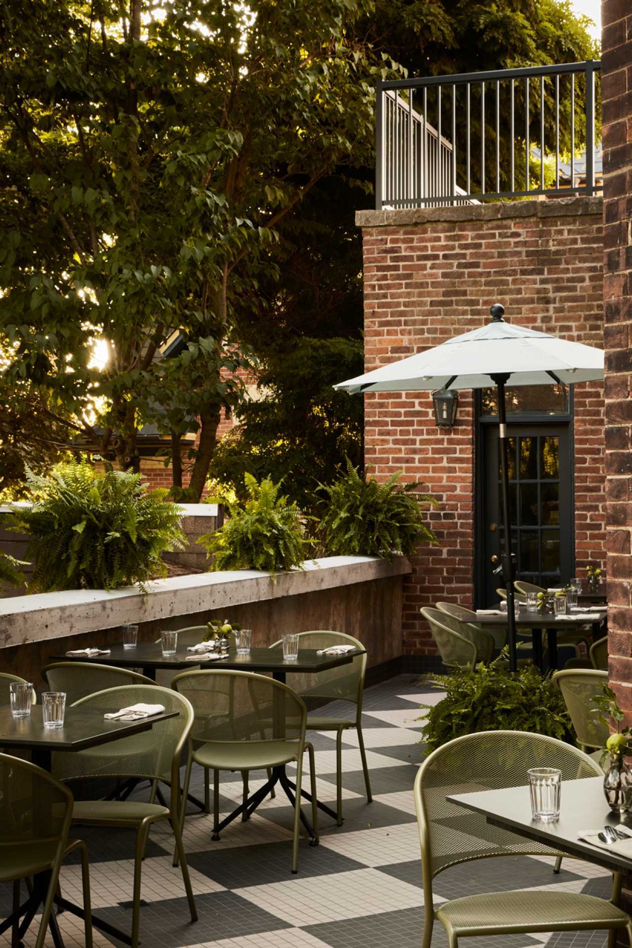 The patio at The Belvedere Hotel in Kingston