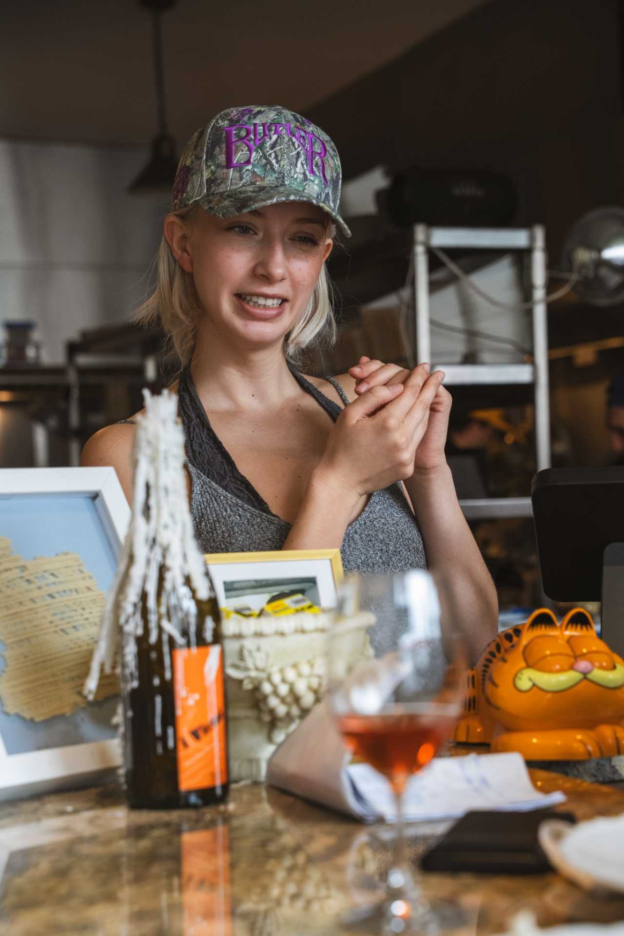 Farm-to-table dining in Qu&eacute;bec: A server at Pasta Pooks in Montreal