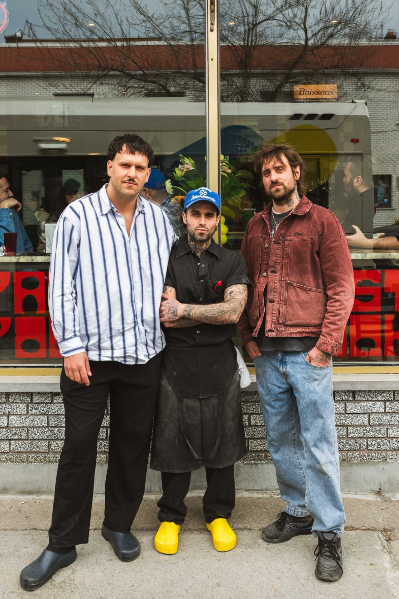Farm-to-table dining in Qu&eacute;bec: The owners outside Pasta Pooks in Montreal