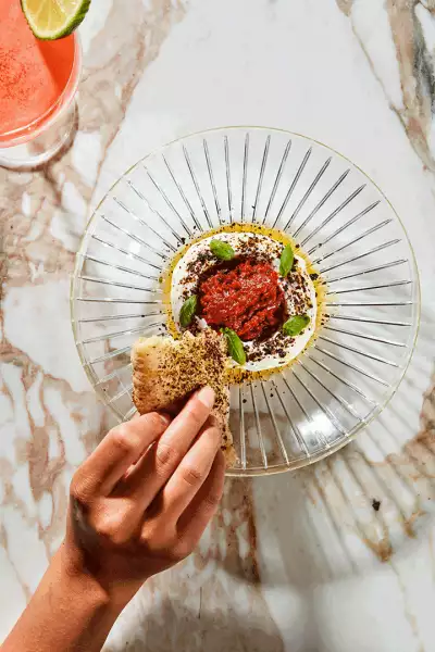 Restaurant review: Toronto Beach Club | Red pepper haydari