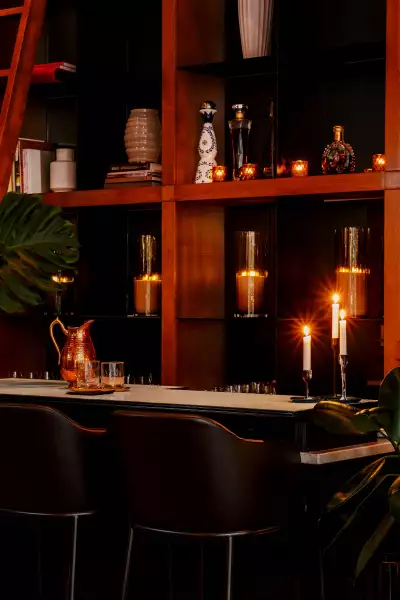 The bar inside Mercer Lounge in Le Germain Hotel Toronto Mercer