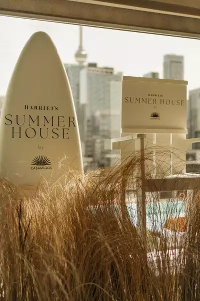 Where to watch the FIFA World Cup in Toronto | A surfboard sign at Harriet's Summer House by Casamigos
