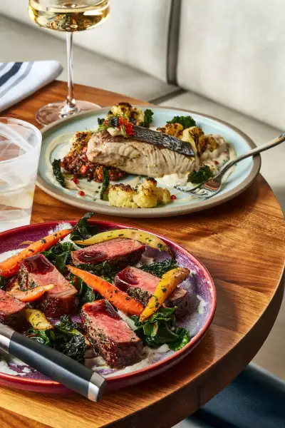 Friday Harbour's Lake Club Restaurant | dinner spread