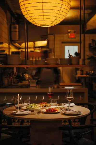 A table of dishes at Liliana restaurant in Toronto