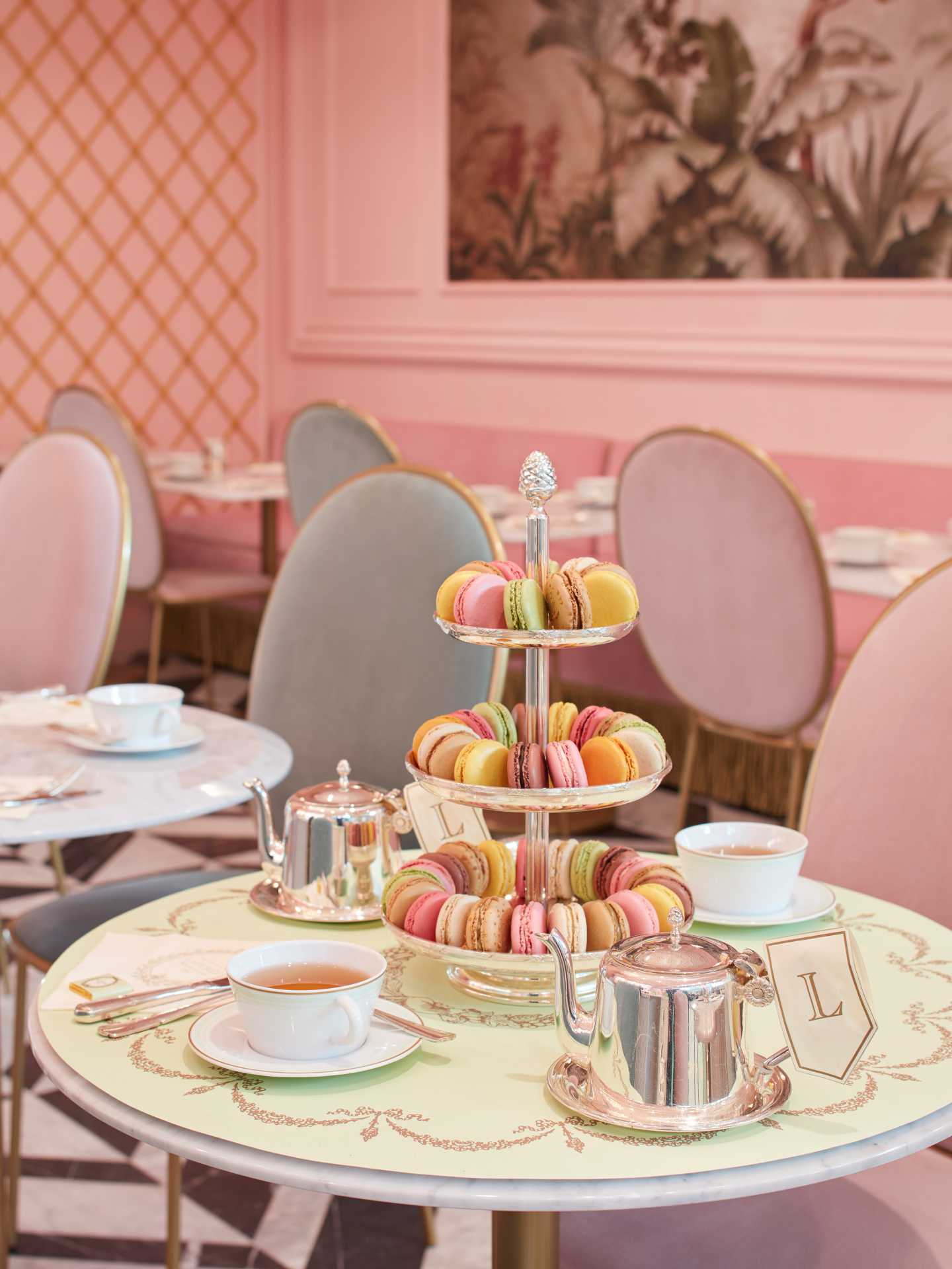 Ladurée Yorkdale, Toronto | Macarons on a tiered stand at Ladurée