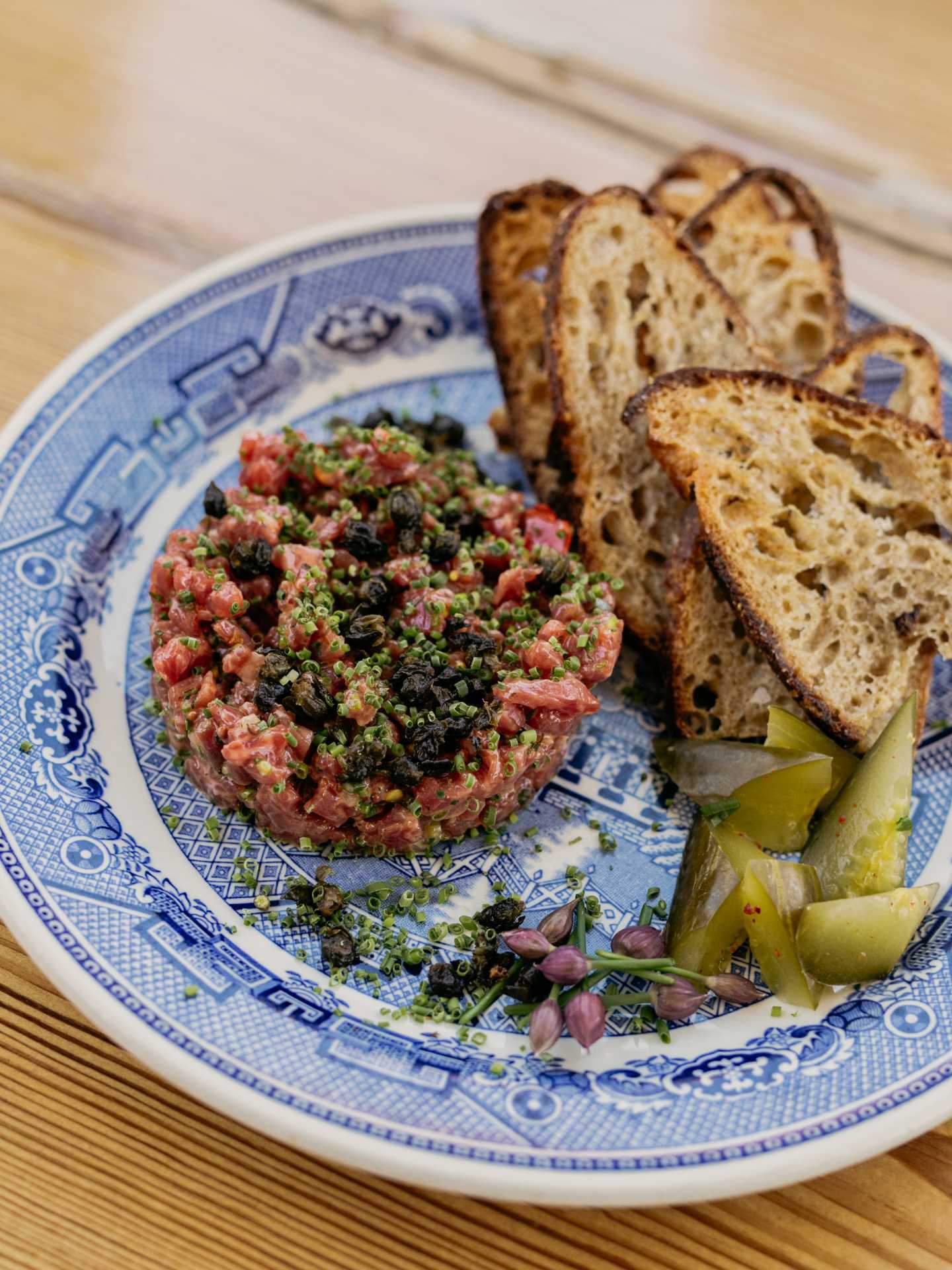 Toronto breweries | Steak tartare at Burdock Brewery