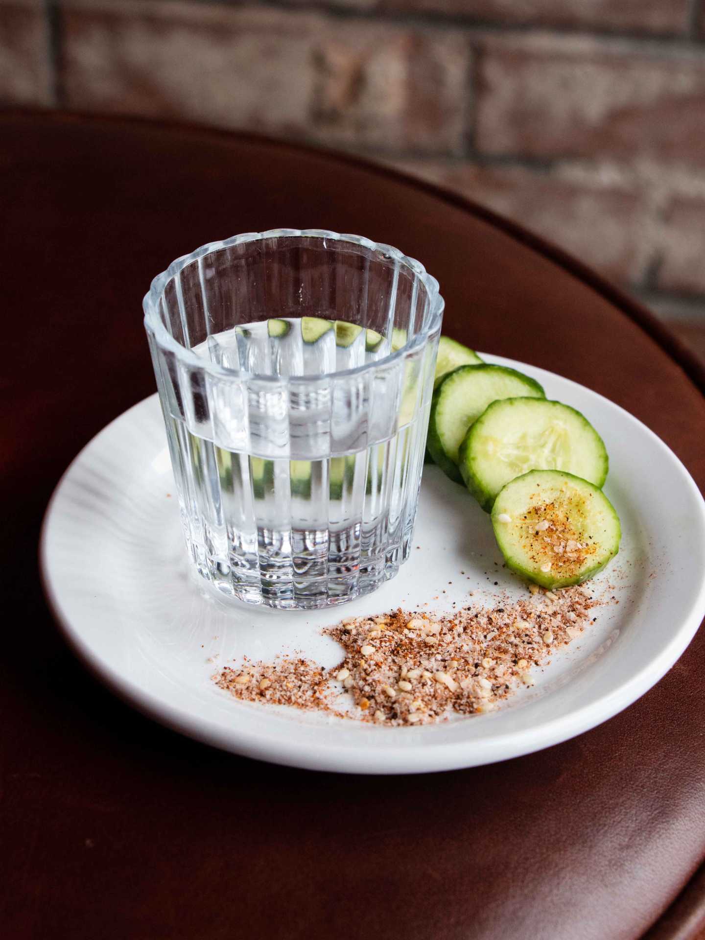 Tequila and mezcal | A glass of mezcal with cucumbers and rimming salt Tequila and mezcal | A glass of mezcal with cucumbers and rimming salt