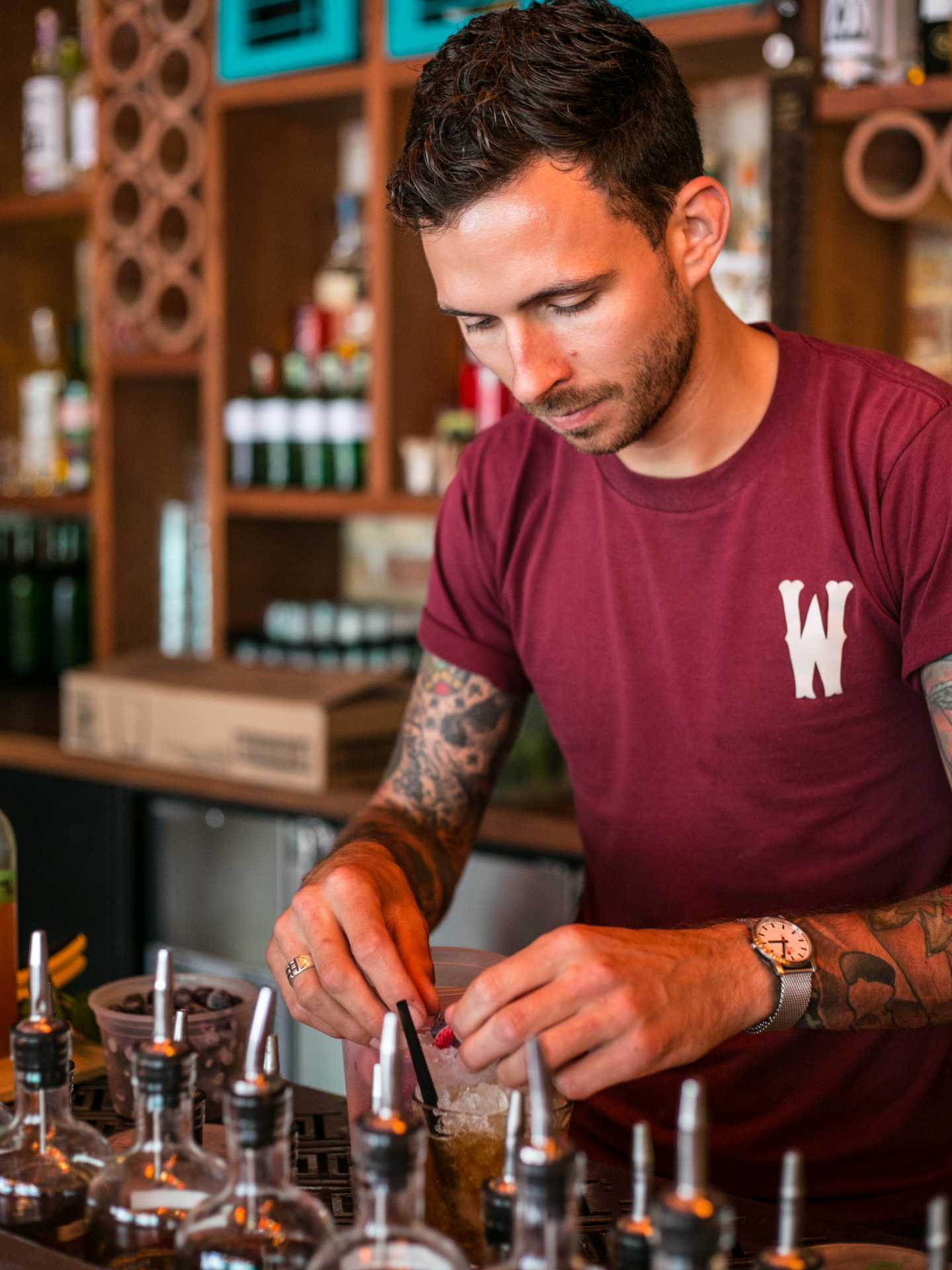 Tequila and mezcal | Owen Walker preparing a drink at El Rey Mezcal bar Tequila and mezcal | Owen Walker preparing a drink at El Rey Mezcal bar