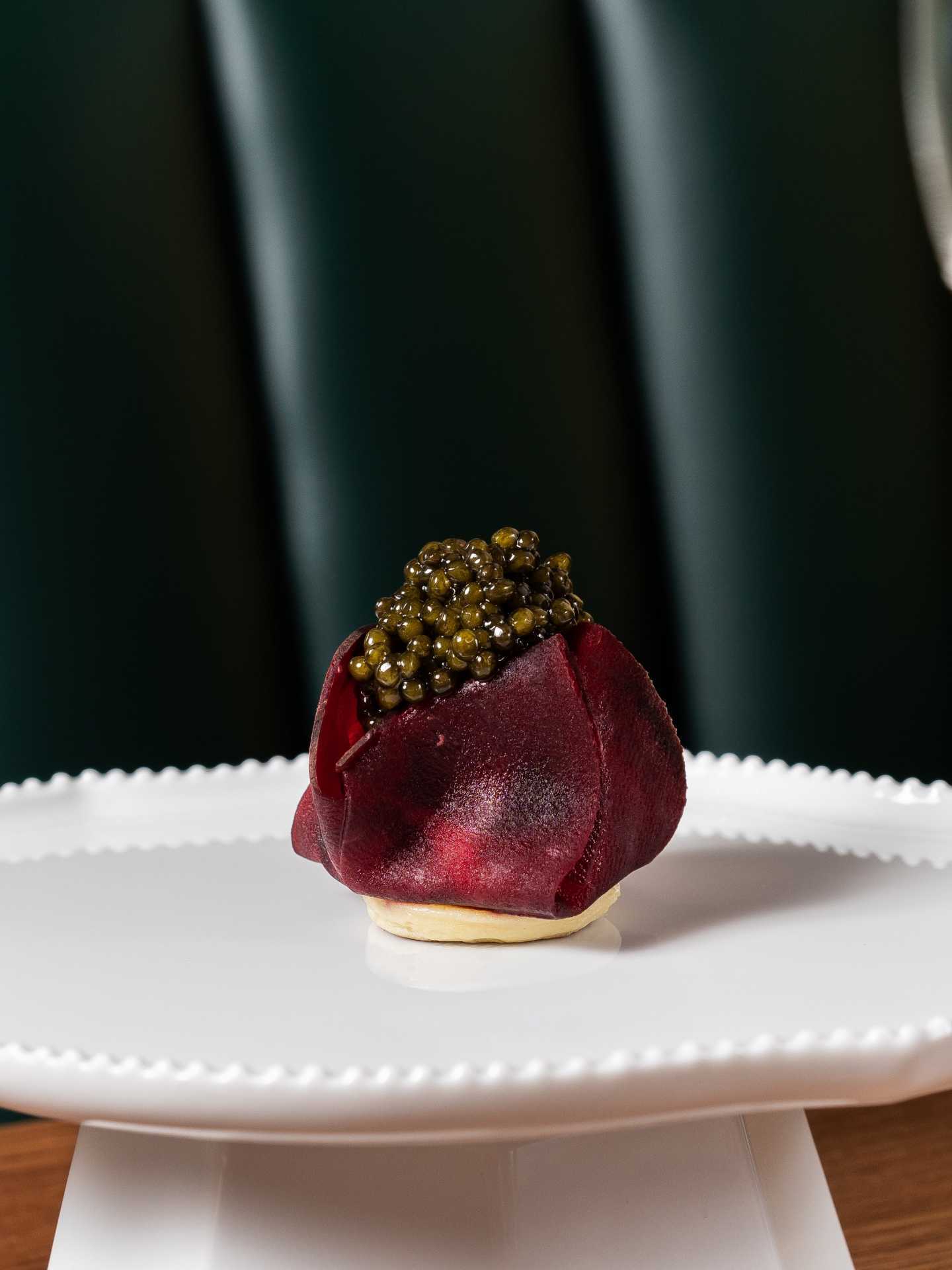 A beautiful beetroot caviar at Mont Bar