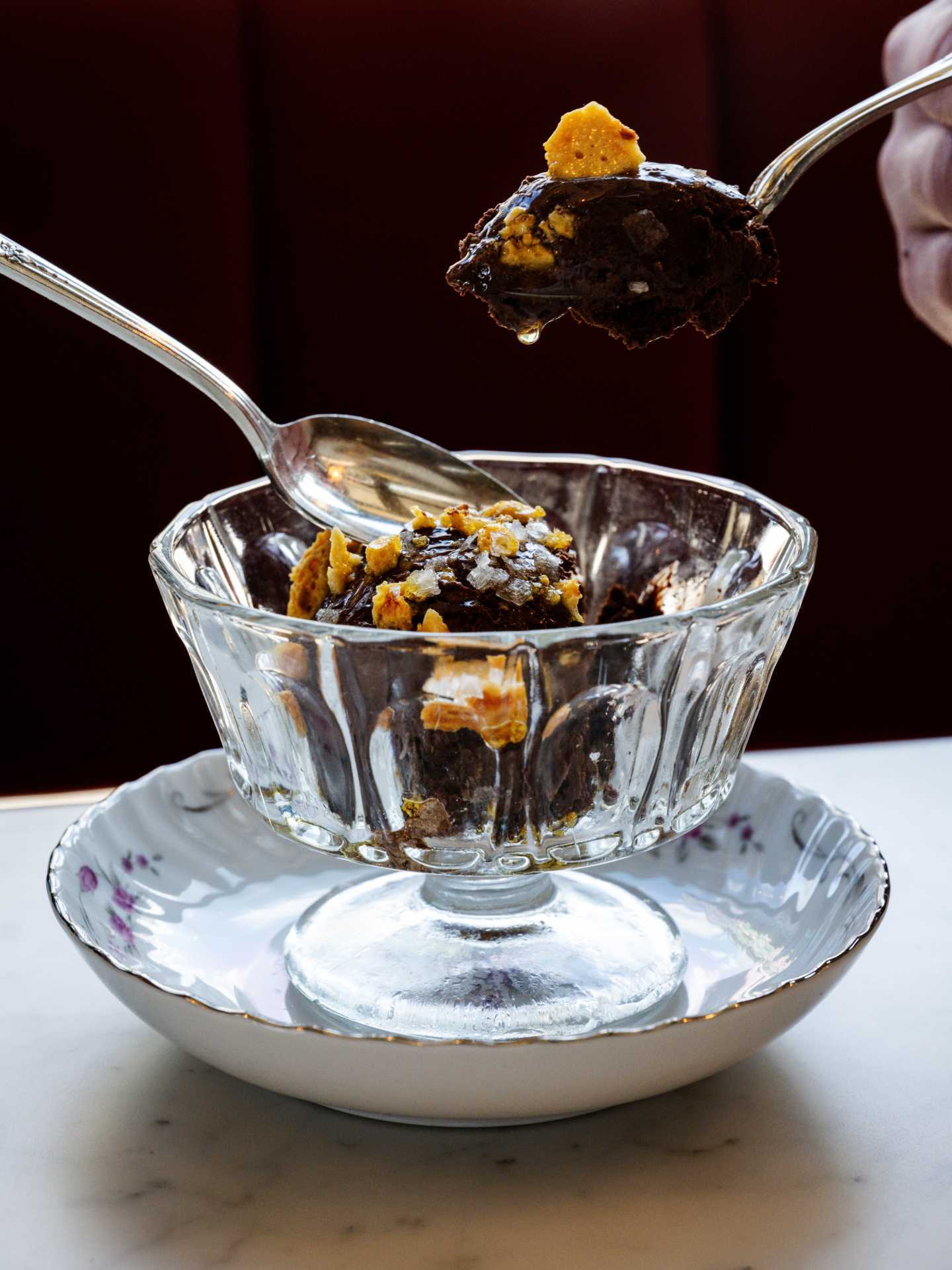 Best new restaurants Toronto | A chocolate dessert at Lisbon Hotel