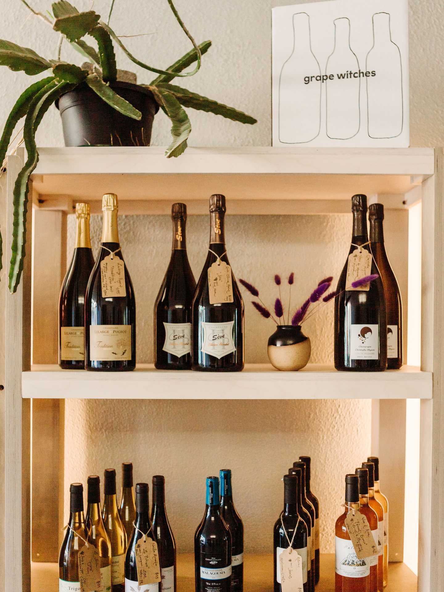 Best patios in Toronto | A selection of wine at Grape Witches