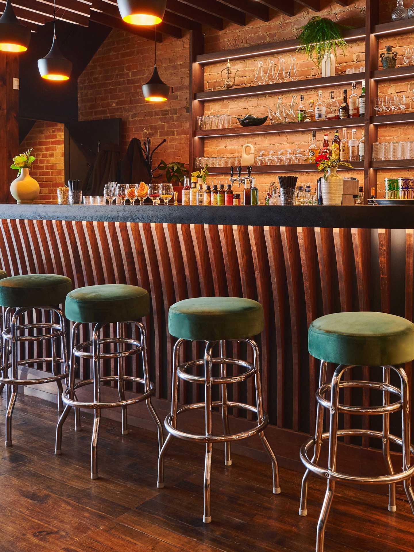 The bar at Azura on the Danforth