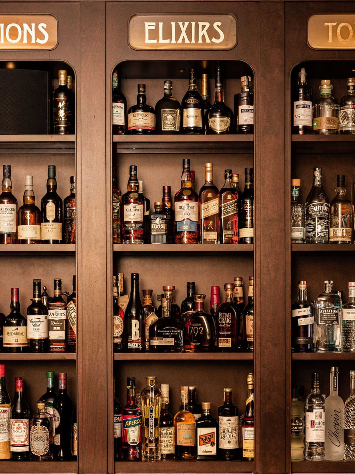 Best new Toronto restaurants | The bar wall at Wolfie in Toronto