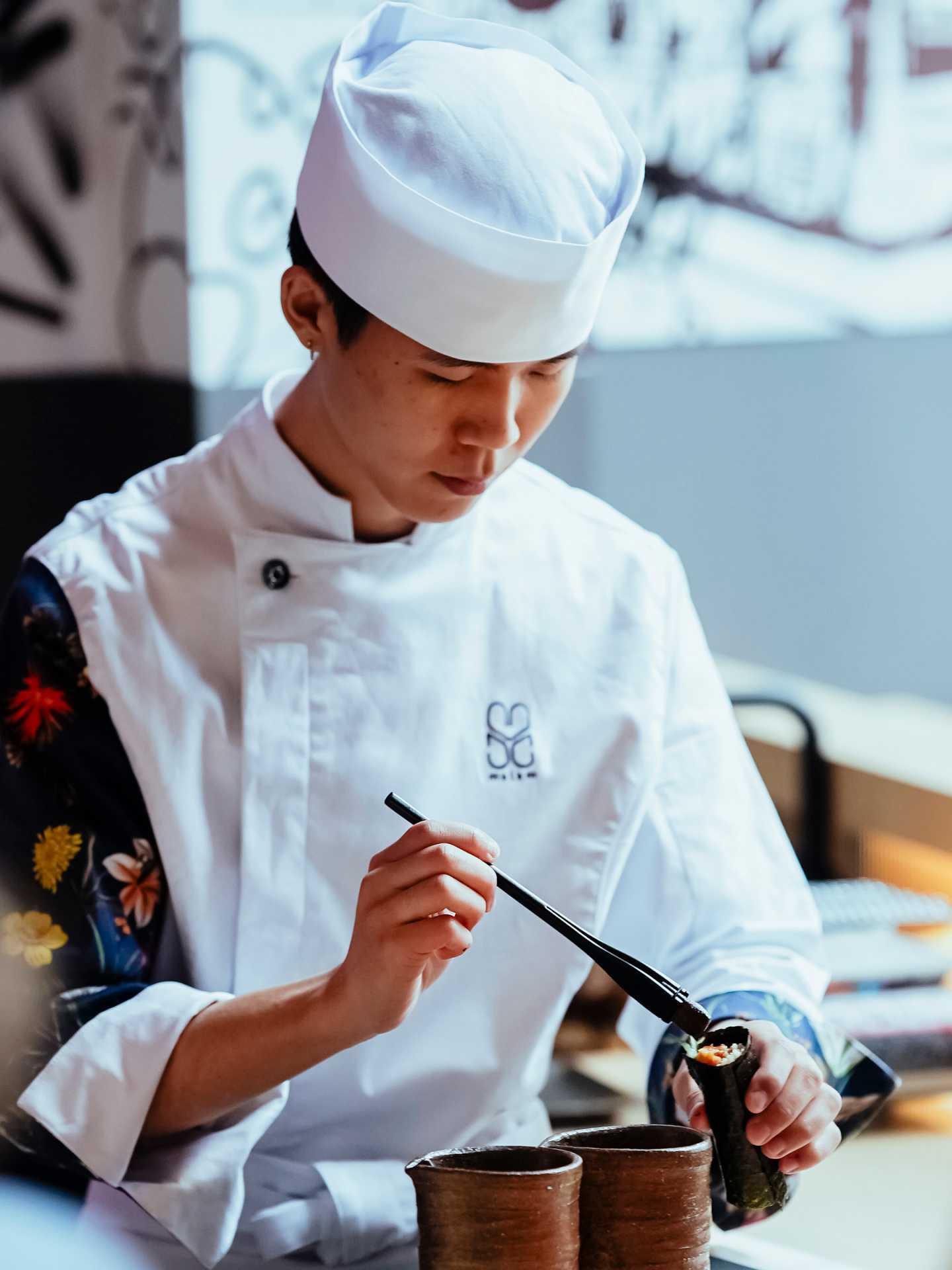 Best new restaurants Toronto | Preparing a hand roll at MSSM Ossington