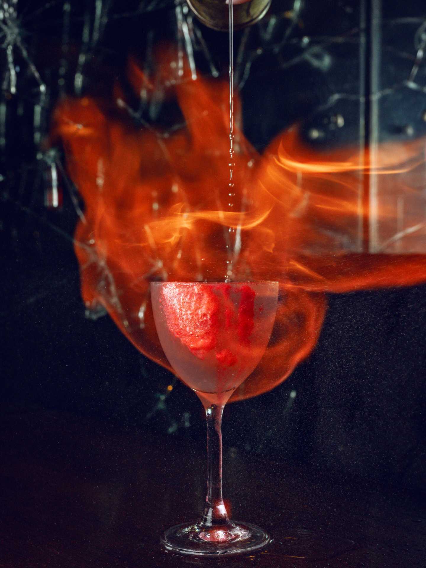 The best bars in Toronto | A flaming cocktail at Coffee Oysters Champagne
