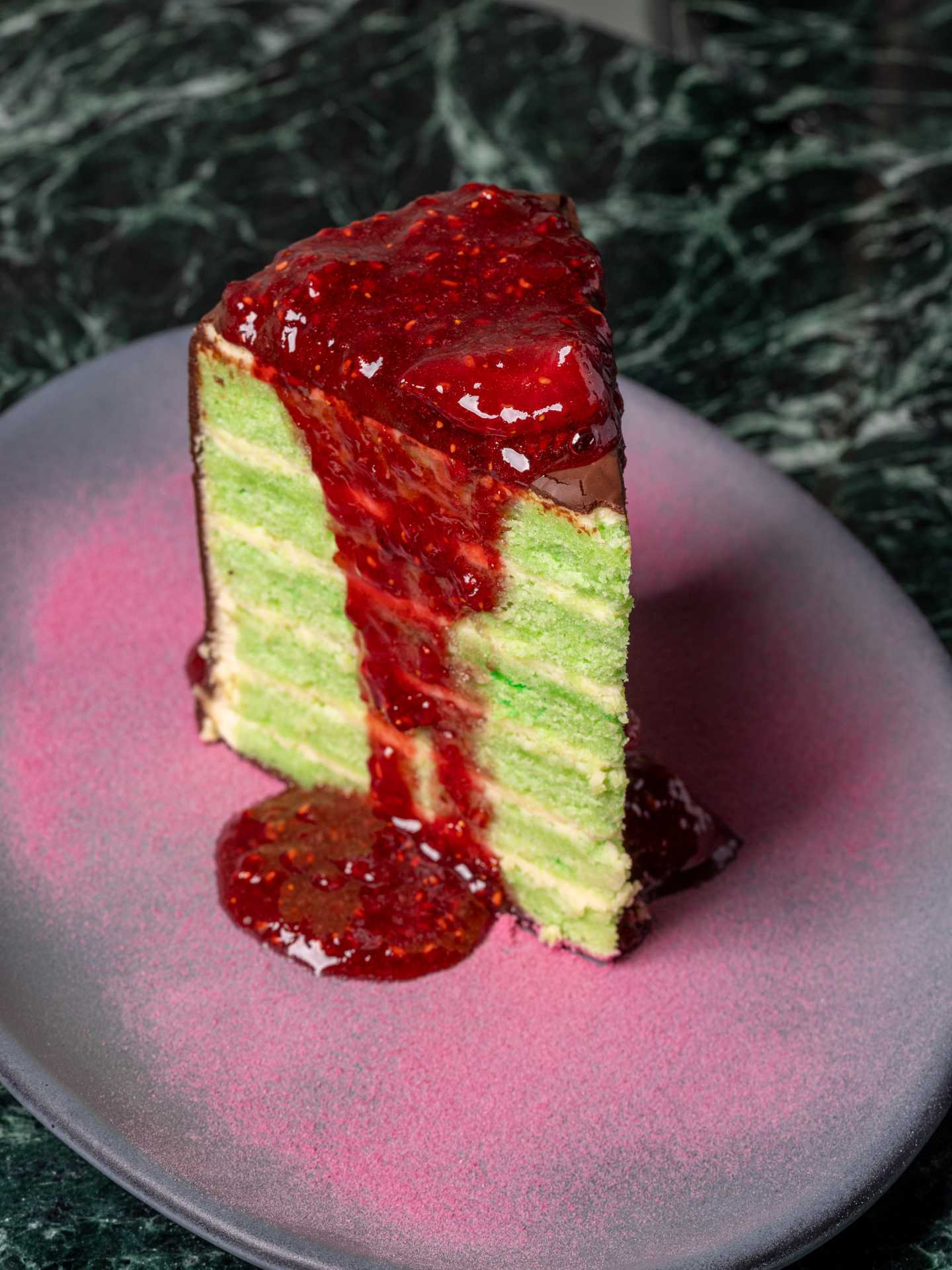New restaurants Toronto | The multi-layered pandan cake at Jade Yorkville