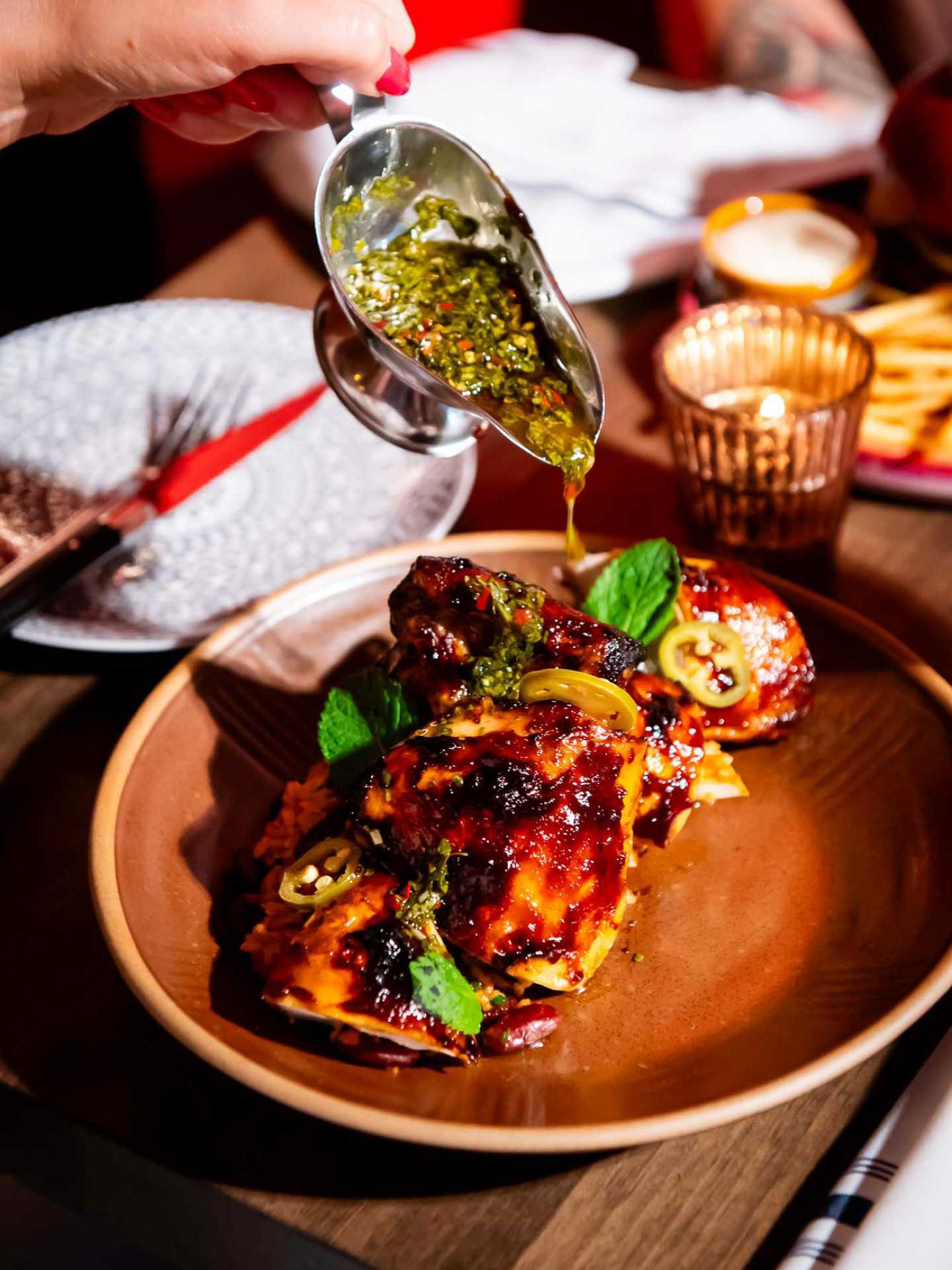 Grilled chimmichicken at Ceci Bar Grilled chimmichicken at Ceci Bar
