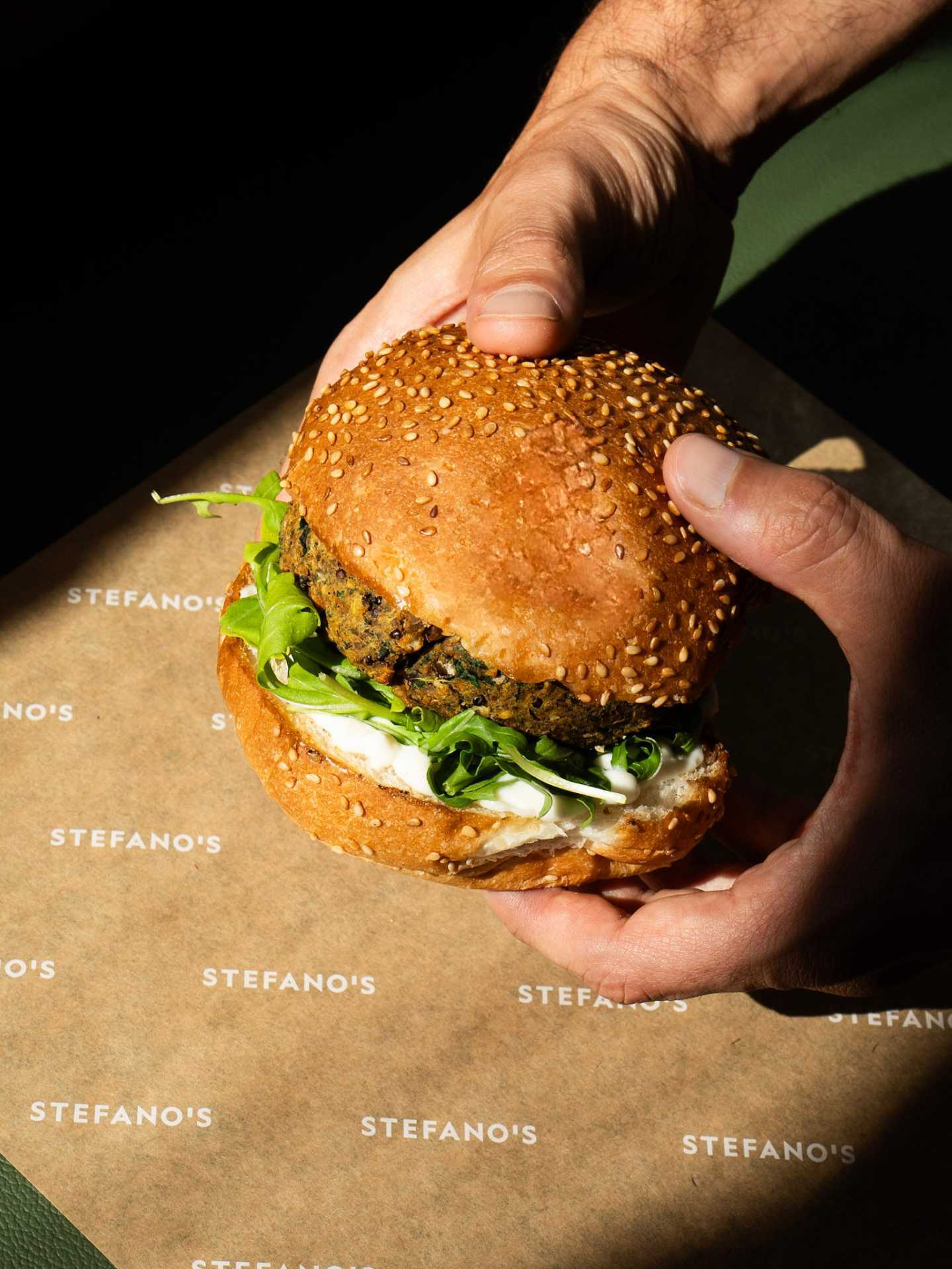 Best new restaurants Toronto | A vegetable burger at Stefano's Diner in Toronto