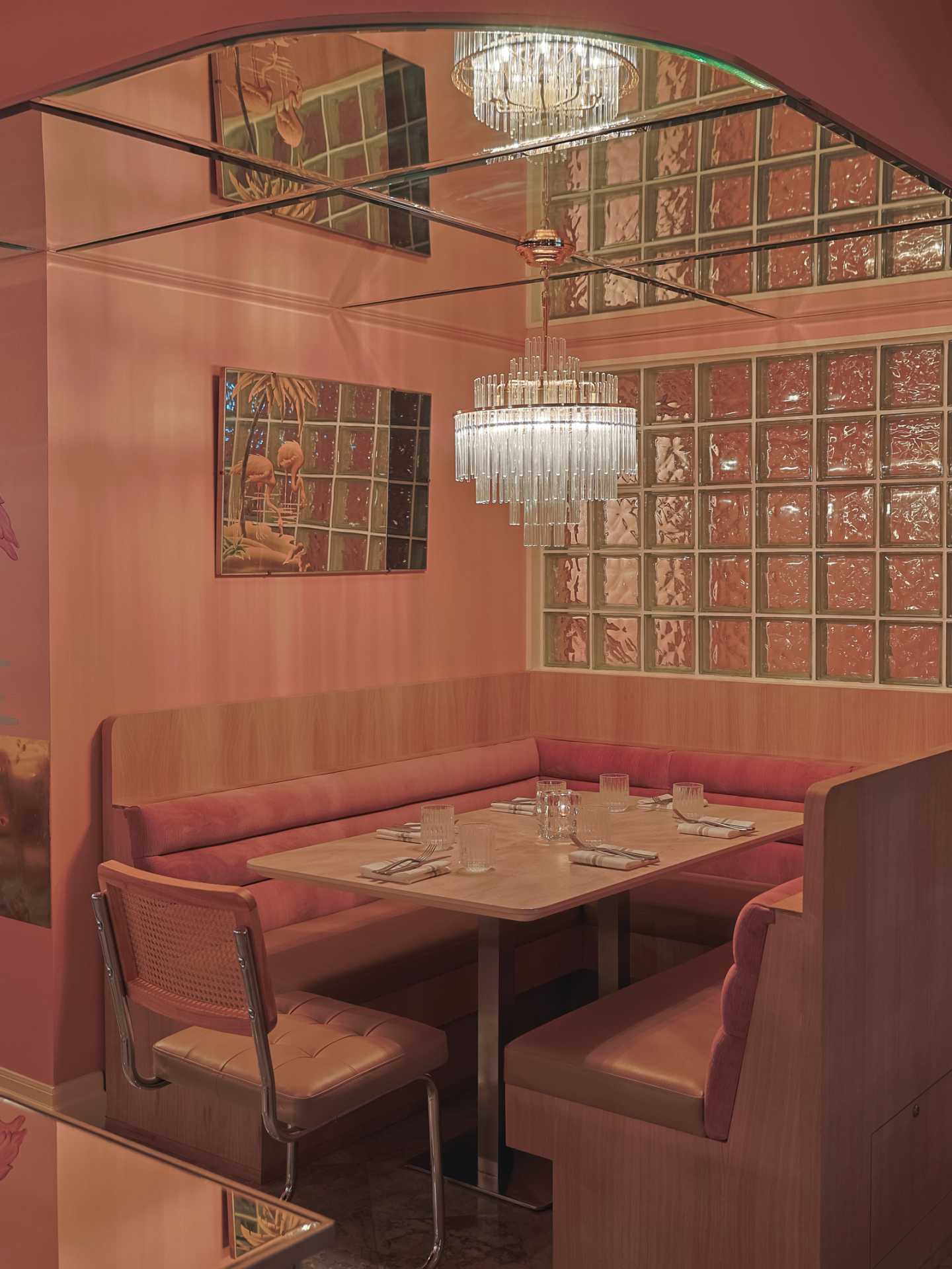 Best new restaurants Toronto | A cozy pink corner inside the dining room at General Public