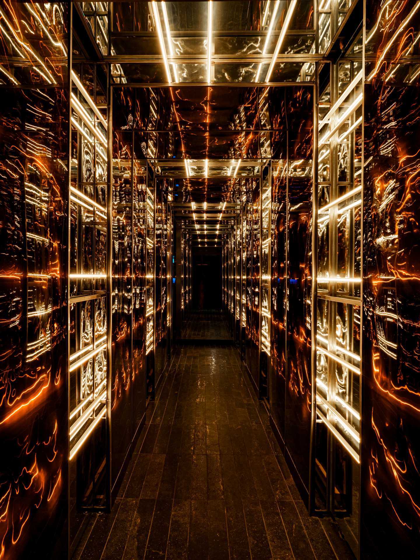 Best new restaurants Toronto | A mirrored hallway at Slice of Life Toronto