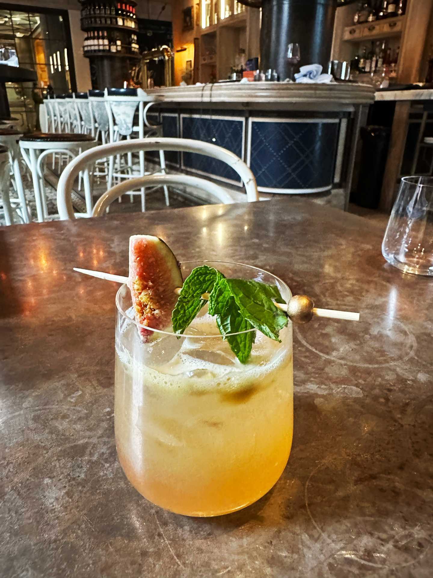 Figue Écrasée cocktail at Cluny Bistro & Boulangerie