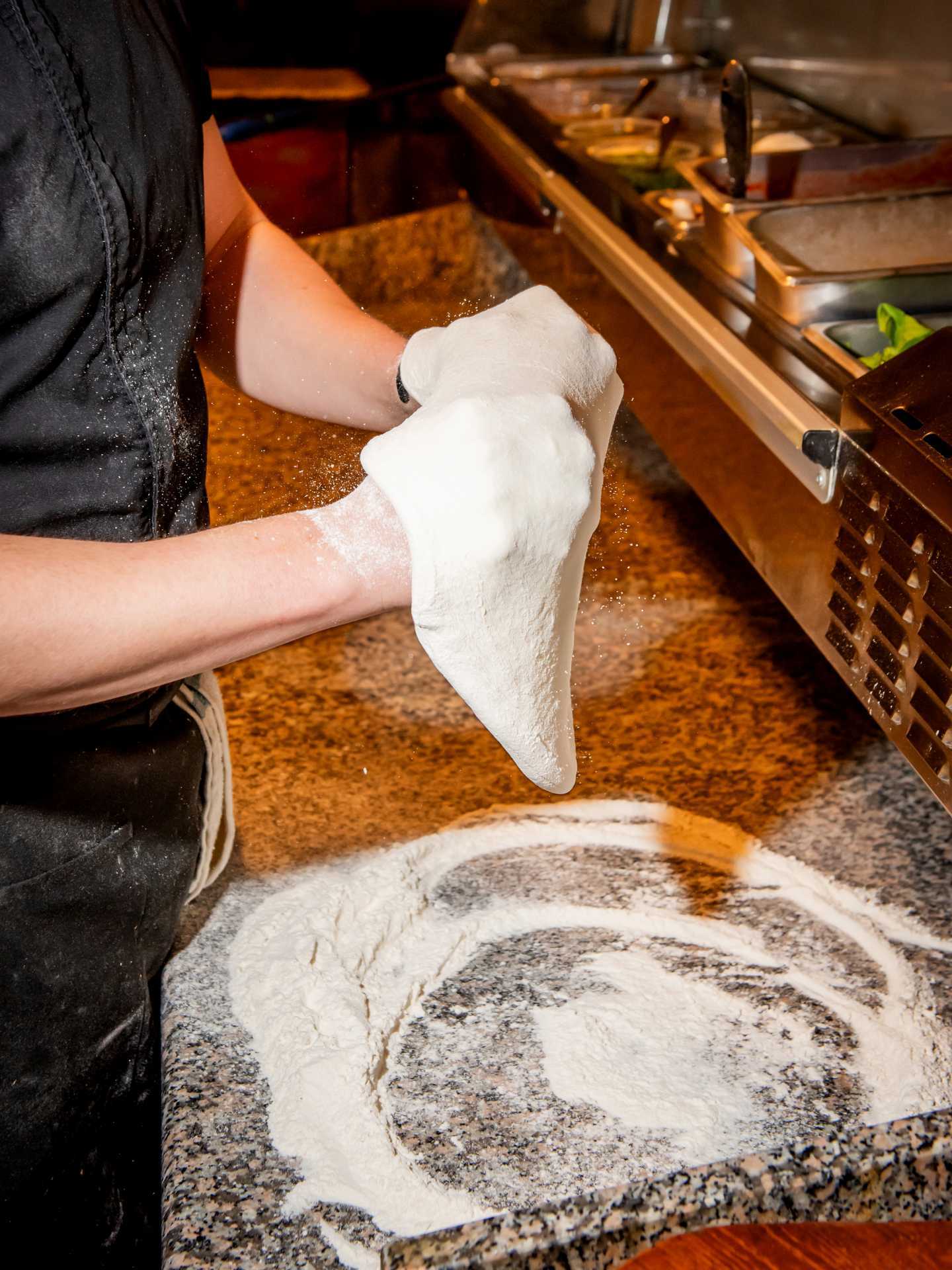 Toronto pizza | Kneading pizza dough at Pizza e Pazzi