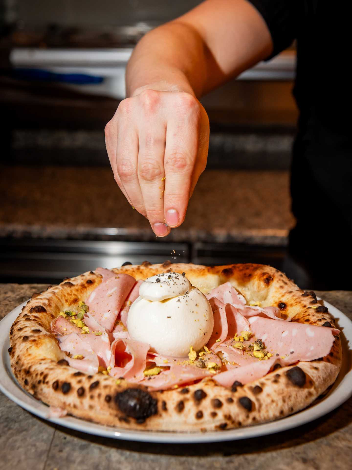 Toronto pizza | A mortadella pizza at Pizza e Pazzi