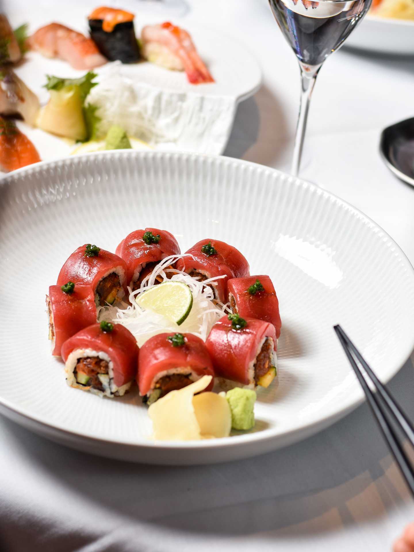 Best patios in Toronto | Spicy bluefin tuna maki at Black and Blue