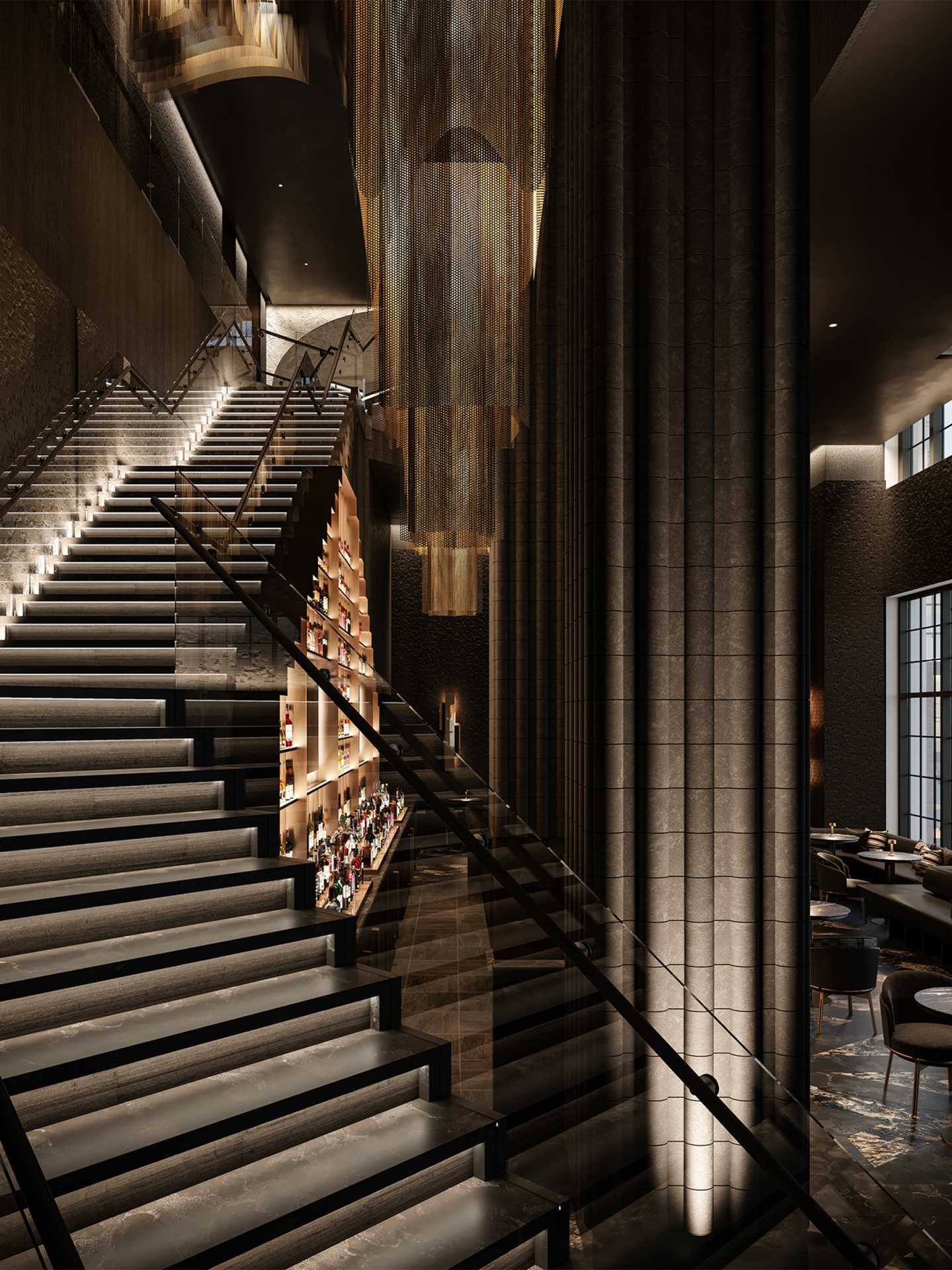 Where to see celebrities during TIFF | The staircase leading to the second floor at Nobu